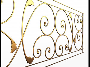 forging iron forged balcony railing 3D Model