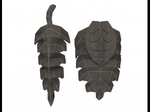 leave carving plaster molding decoration 3D Model