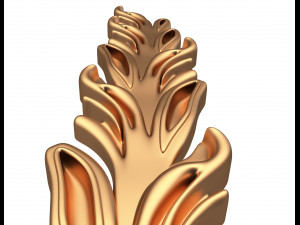3d leave carving plaster molding decoration 3 3D Model