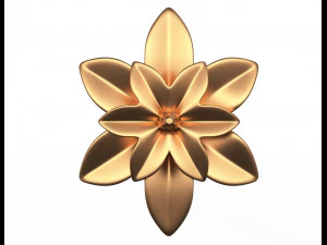 decora&ccedil;&atilde;o de moldagem de gesso com roseta redonda Modelo 3D