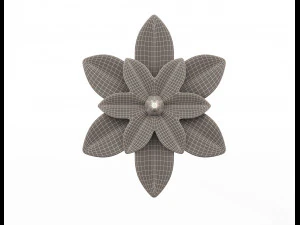round rosette plaster molding decoration 3D Model