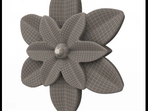 round rosette plaster molding decoration 3D Model