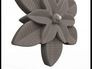 round rosette plaster molding decoration 3D Model
