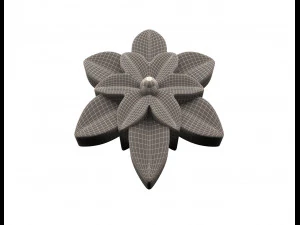 round rosette plaster molding decoration 3D Model