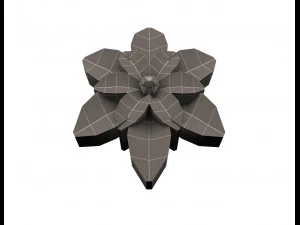 round rosette plaster molding decoration 3D Model