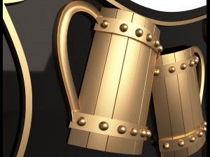 beer plaster molding decoration cnc 3D Модель