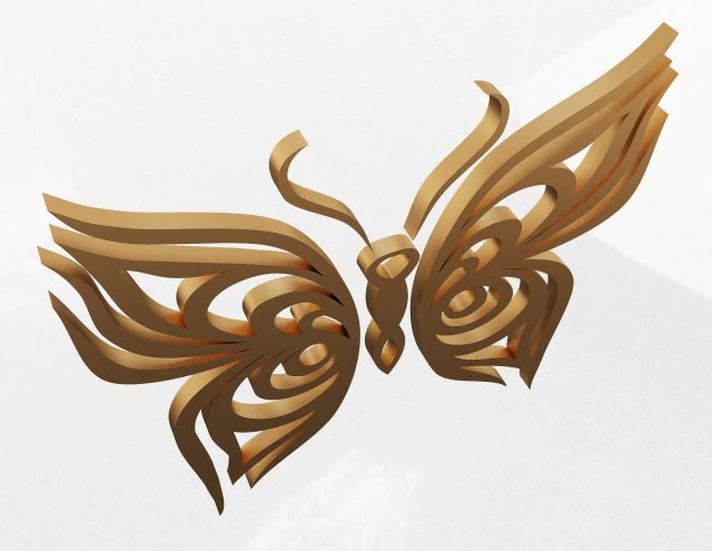 butterfly frame decoration 3D Model .c4d .max .obj .3ds .fbx .stl .blend 
