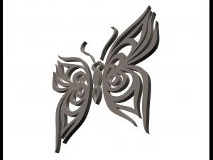 butterfly frame decoration 3D Model