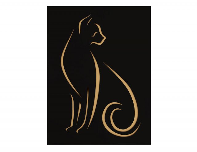 cat frame decoration 3D Model .c4d .max .obj .3ds .fbx .stl .blend 