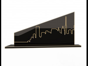 city plaket frame decoration Modelo 3D