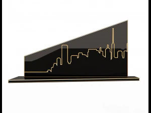 şehir plaket &ccedil;er&ccedil;eve dekorasyonu 3D Model