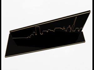 city plaket frame decoration 3D Model