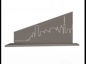 city plaket frame decoration 3D Model