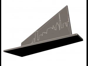 city plaket frame decoration 3D Model