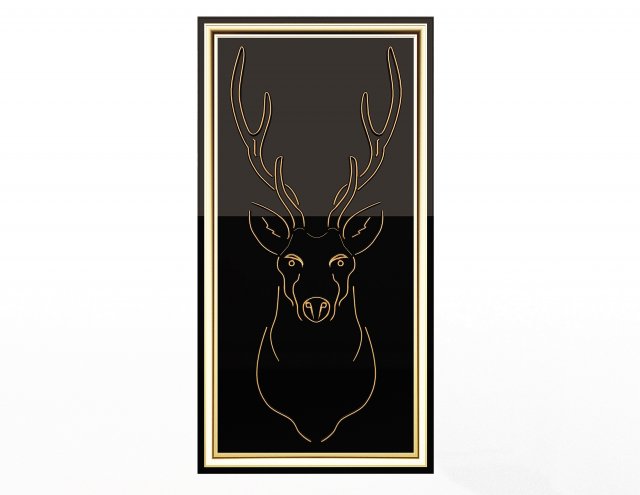 deer frame decoration 3D-Modell .c4d .max .obj .3ds .fbx .stl .blend 