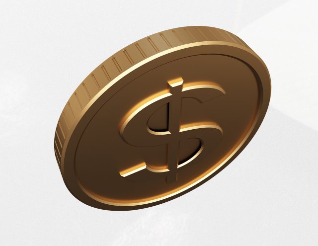 dollar gold coins Modelo 3D .c4d .max .obj .3ds .fbx .stl .blend 