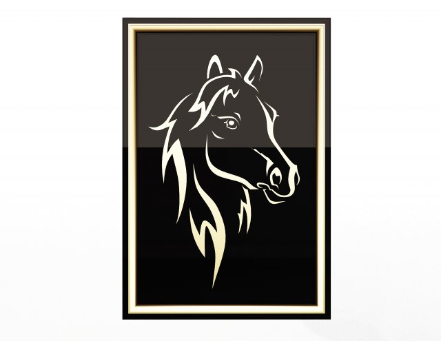 horse frame decoration Model 3D .c4d .max .obj .3ds .fbx .stl .blend