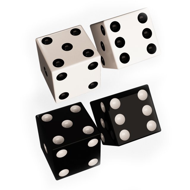 standard backgammon dice set 3D 模型 .c4d .max .obj .3ds .fbx .stl .blend 
