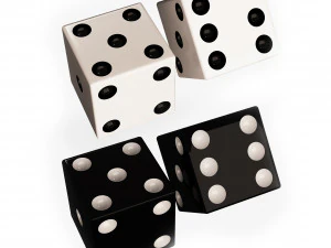 set di dadi standard per backgammon Modello 3D