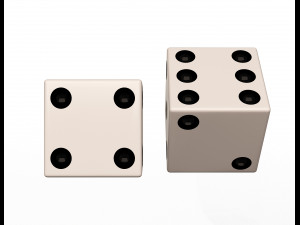 standard backgammon dice set 3D 模型