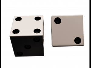standard backgammon dice set 3D 模型