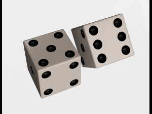 standard backgammon dice set 3D 模型