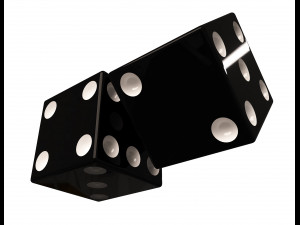 standard backgammon dice set 3D 模型