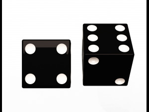 standard backgammon dice set 3D 模型