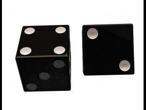 standard backgammon dice set 3D 模型