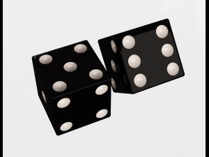 standard backgammon dice set 3D 模型