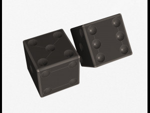 standard backgammon dice set 3D 模型