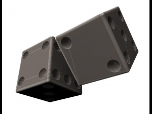 standard backgammon dice set 3D 模型