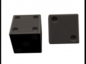 standard backgammon dice set 3D 模型