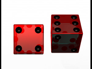 standard backgammon dice set 3D 模型