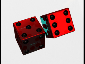 standard backgammon dice set 3D 模型