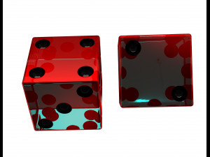 standard backgammon dice set 3D 模型