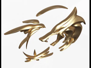 bas-relief of wolves 3D Model