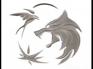 bas-relief of wolves 3D Model