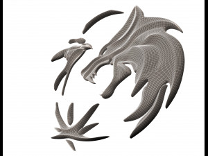 bas-relief of wolves 3D मॉडल
