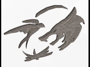 bas-relief of wolves 3D Model