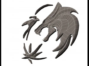 bas-relief of wolves 3D Model