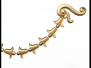 carved guirlande onlay 03 3D Model