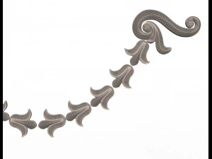 carved guirlande onlay 03 3D Model