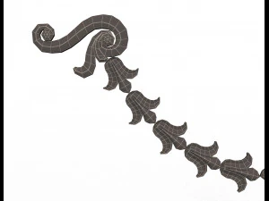 carved guirlande onlay 03 3D Model