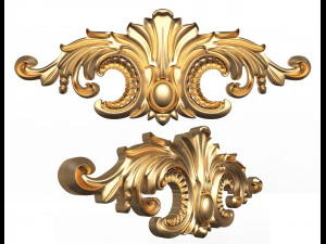 gesneden gipsen decoratie 3D Model