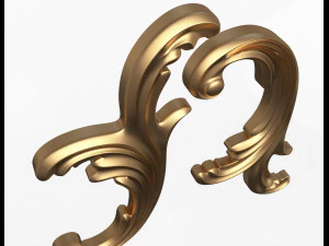corner carved decoration 3D Model