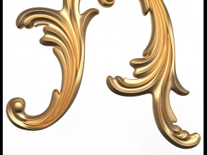 corner carved decoration 3D Model
