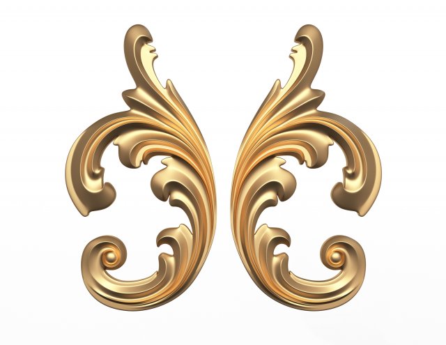 corner carved decoration cnc 02 3D Model .c4d .max .obj .3ds .fbx .stl .blend 