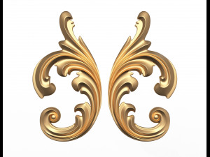 corner carved decoration cnc 02 3D Model