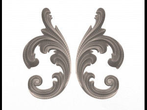 corner carved decoration cnc 02 3D Model